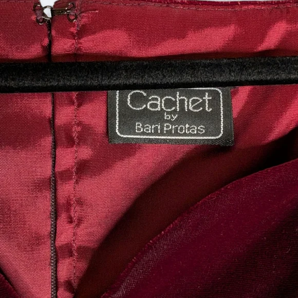 Vintage Cachet by Bari Protas Plum Velvet Romantic Evening Dress Size 16 NWT - Picture 13 of 14